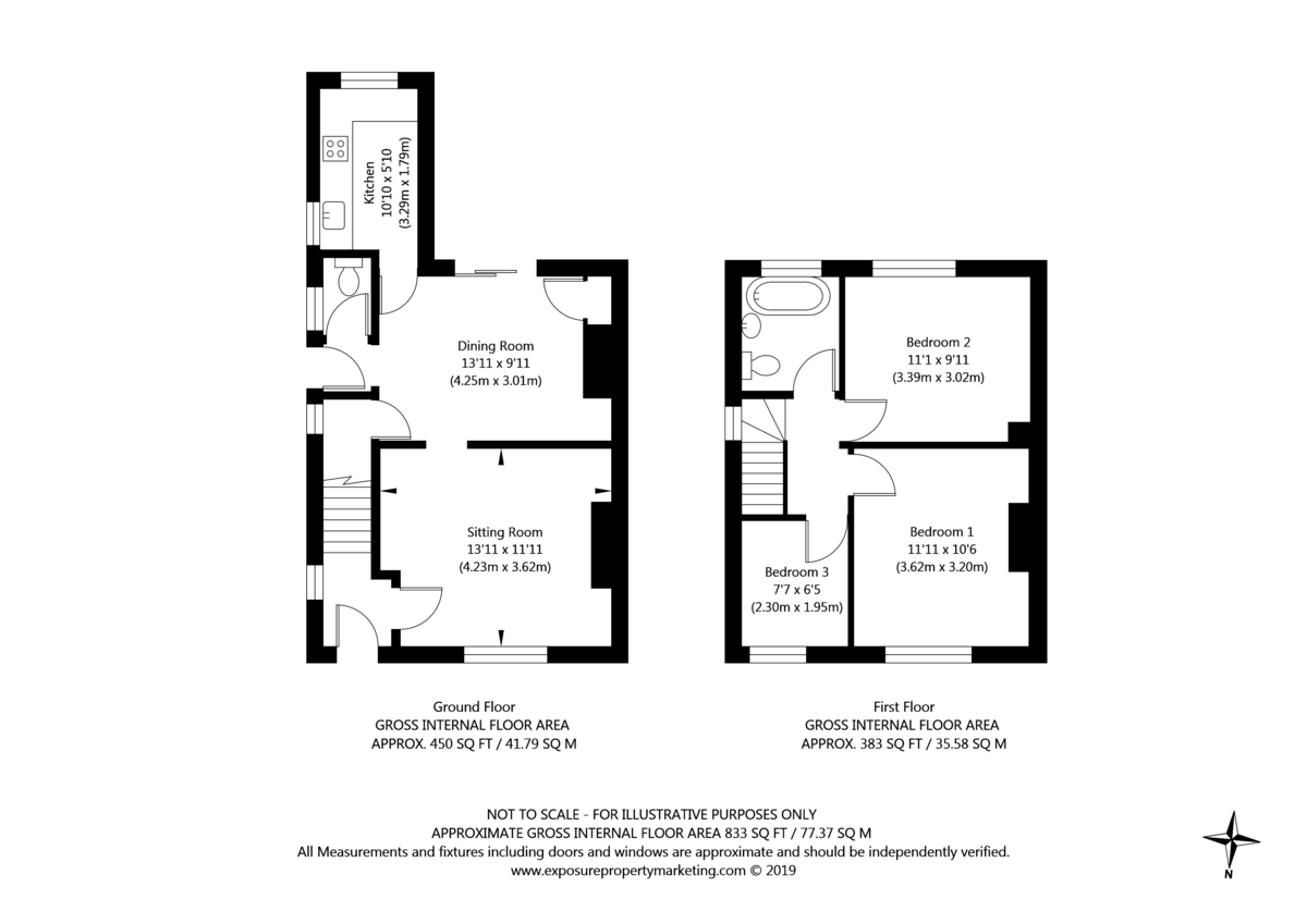 3 bed house for sale in Auster Bank Crescent, Tadcaster - Property floorplan
