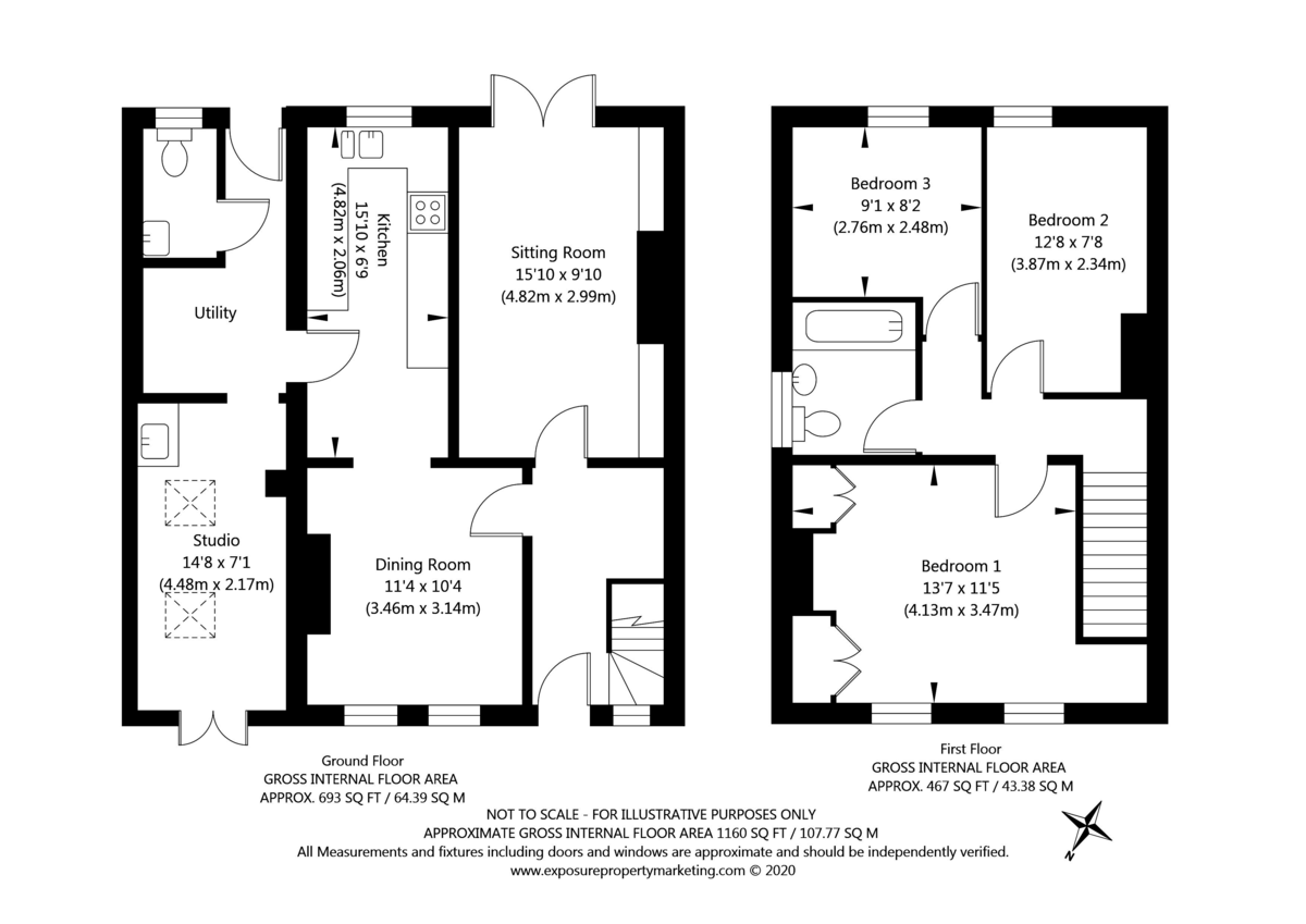 3 bed house for sale in Howe Hill Road, York - Property floorplan