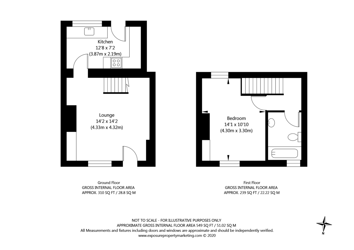 1 bed house for sale in York Road, Tadcaster - Property floorplan
