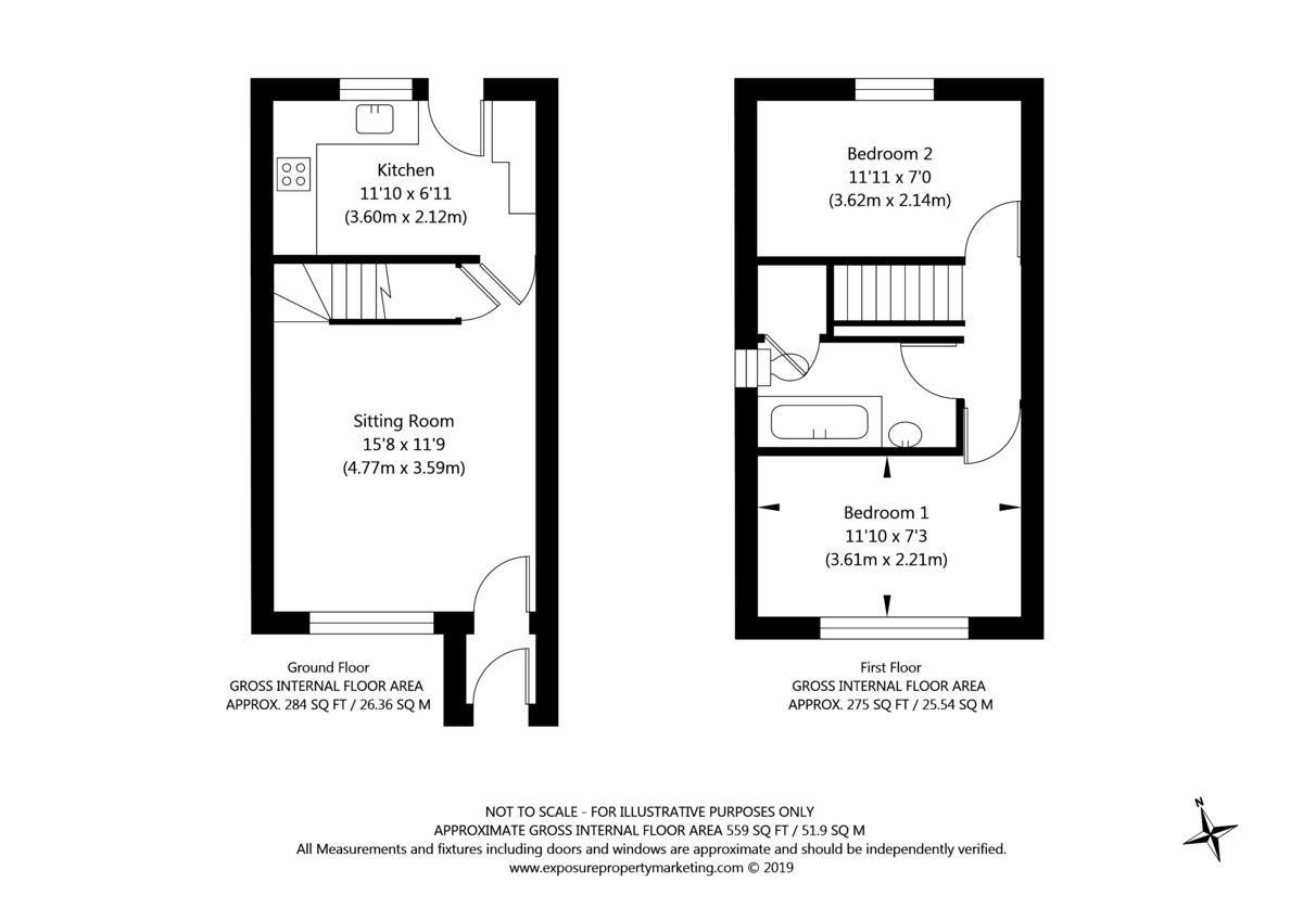 2 bed house for sale in Hawthorn Avenue - Property floorplan