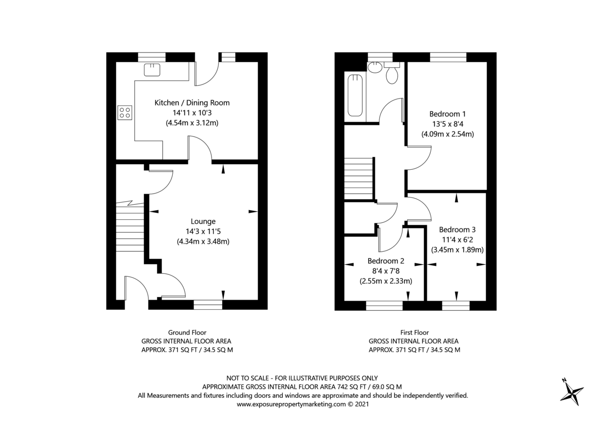 3 bed house for sale in Moorland Gardens, Copmanthorpe, York - Property floorplan