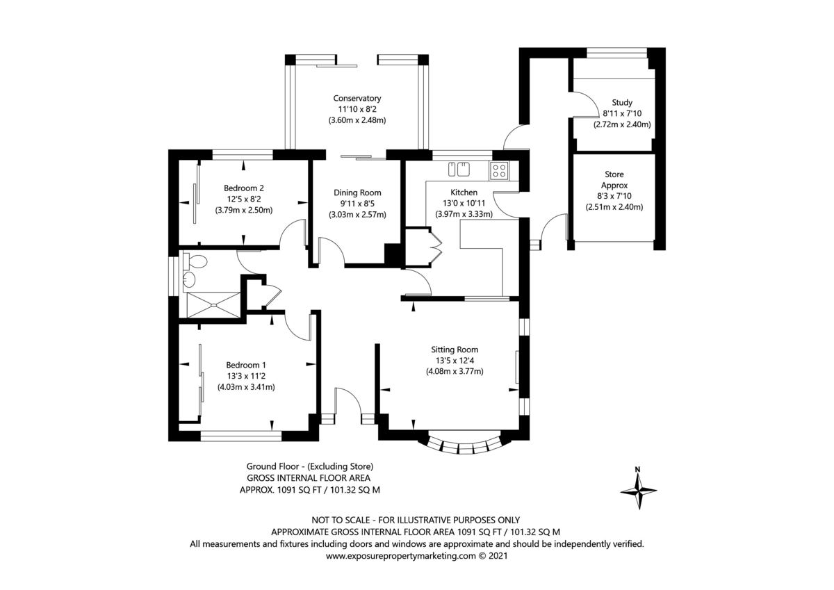 2 bed bungalow for sale in Drome Road, Copmanthorpe, York - Property floorplan