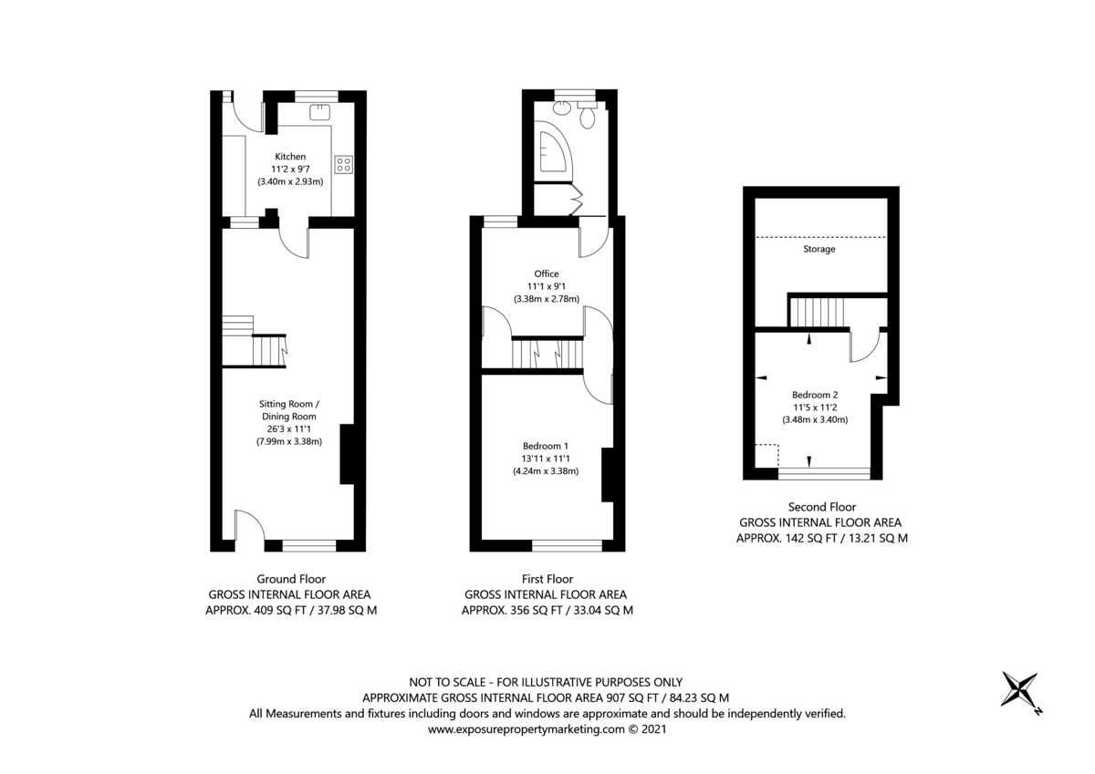2 bed house for sale in Spring Hill, Tadcaster - Property floorplan