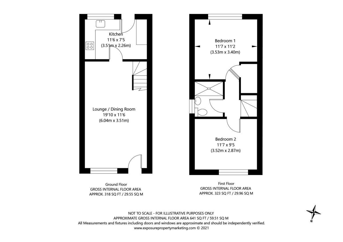 2 bed house for sale in Manor Road, Tadcaster - Property floorplan