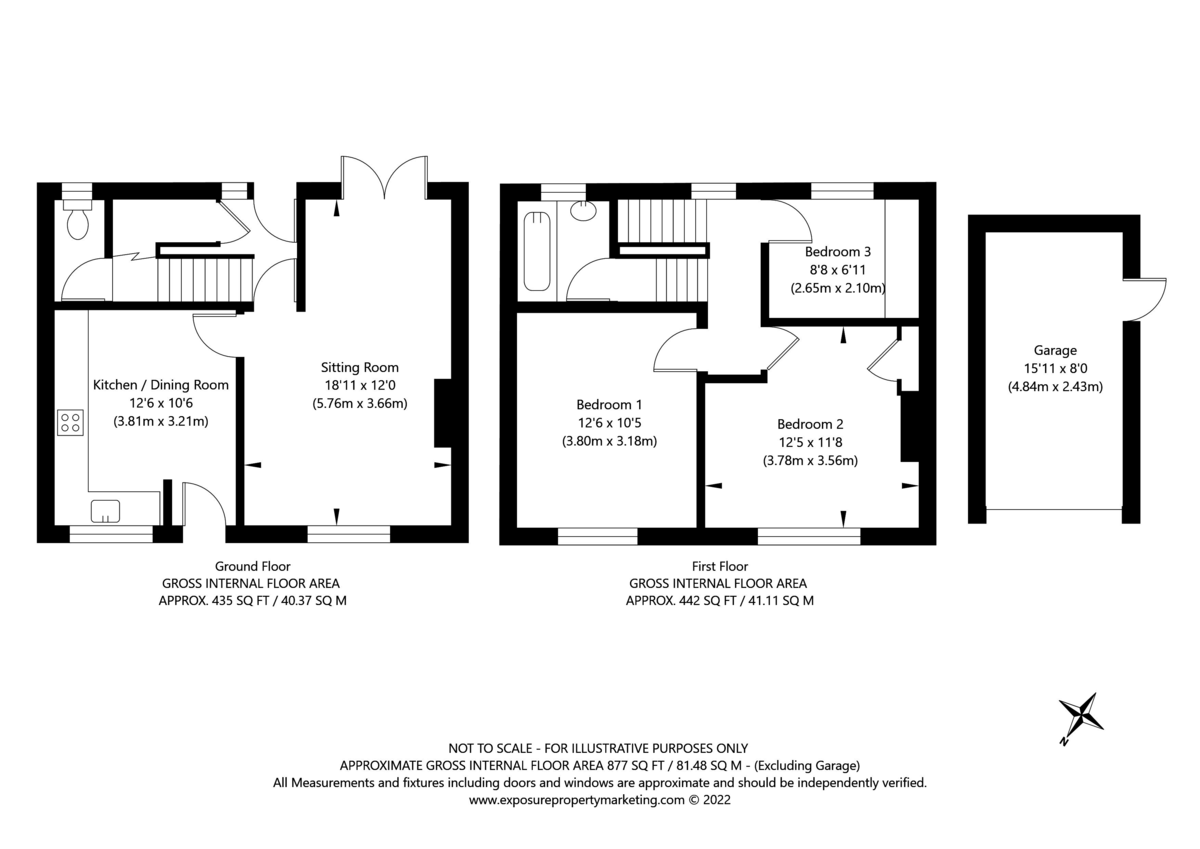 3 bed house for sale in Westfield Square, Tadcaster - Property floorplan