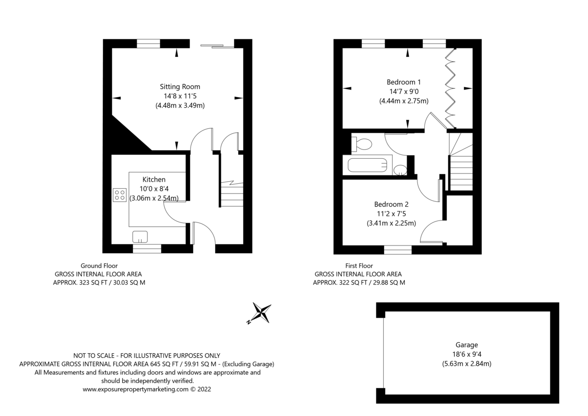 2 bed house for sale in Chestnut Road, Cawood - Property floorplan
