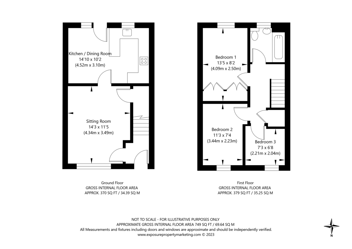 3 bed house for sale in Moorland Gardens, Copmanthorpe - Property floorplan