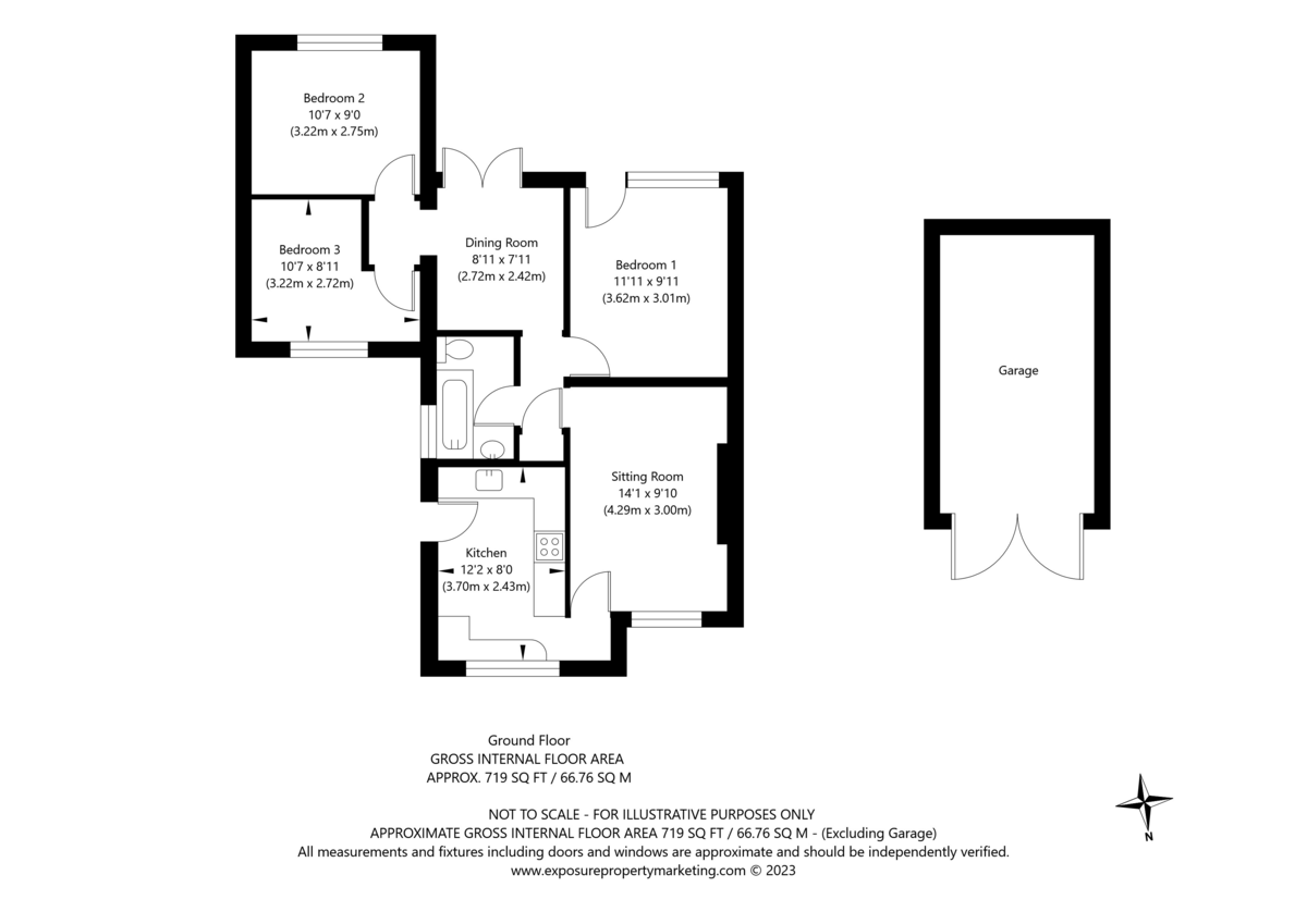 3 bed bungalow for sale in Beech Avenue, Bishopthorpe, York - Property floorplan