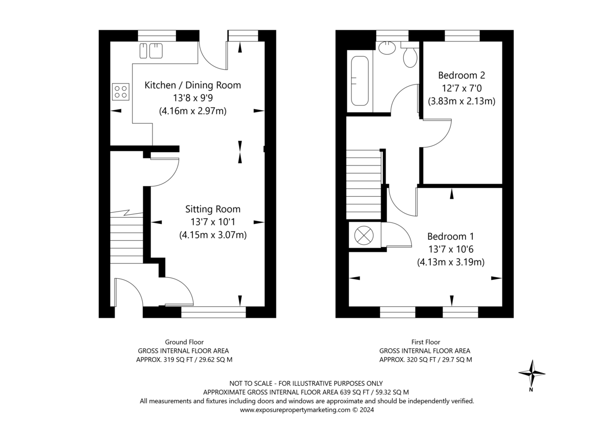 2 bed house for sale in Moorland Gardens, Copmanthorpe - Property floorplan