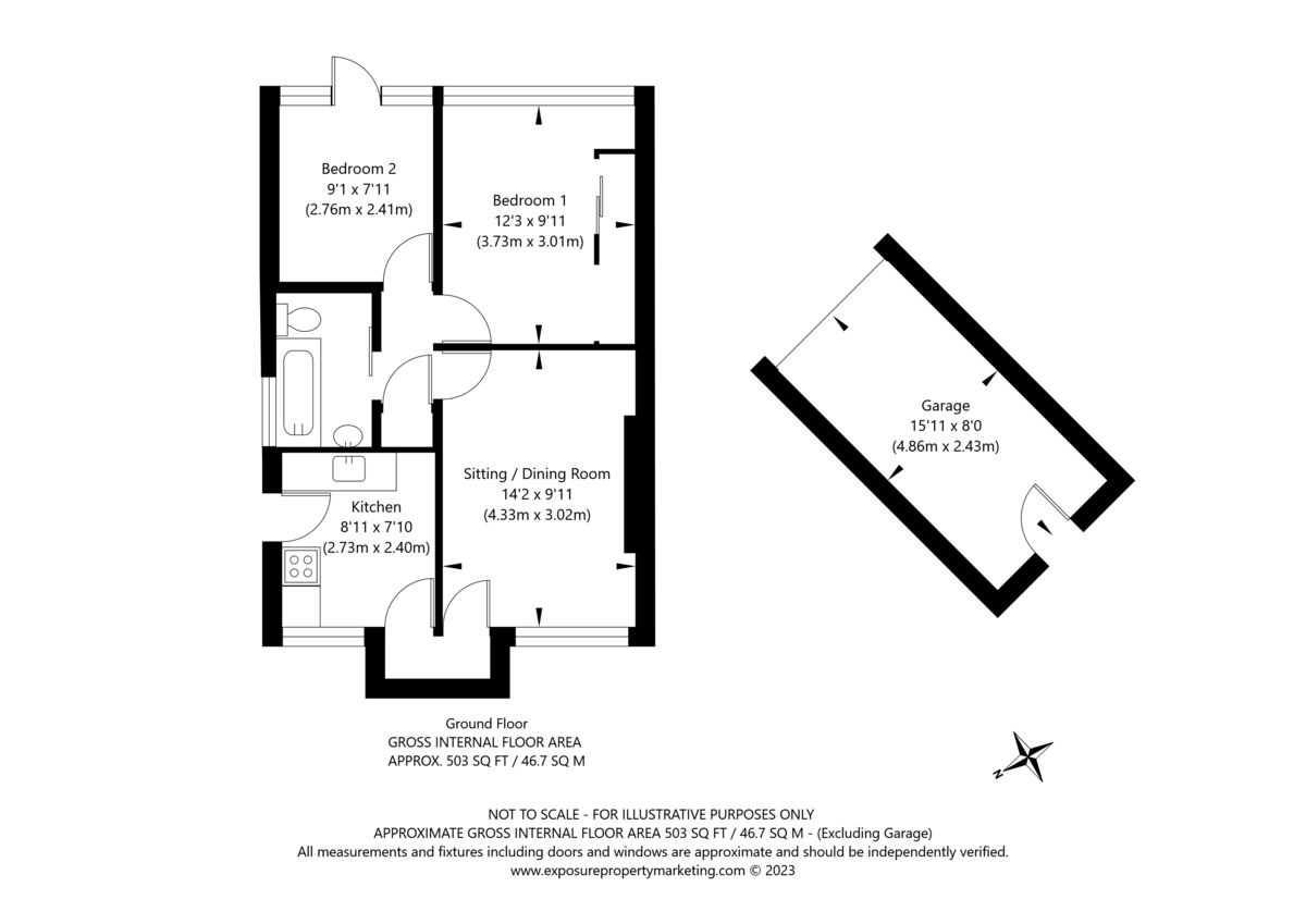2 bed bungalow for sale in Beech Avenue, Bishopthorpe - Property floorplan