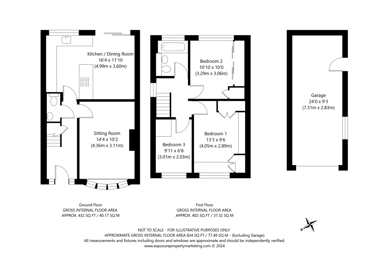 3 bed house for sale in The Fairway, Tadcaster - Property floorplan