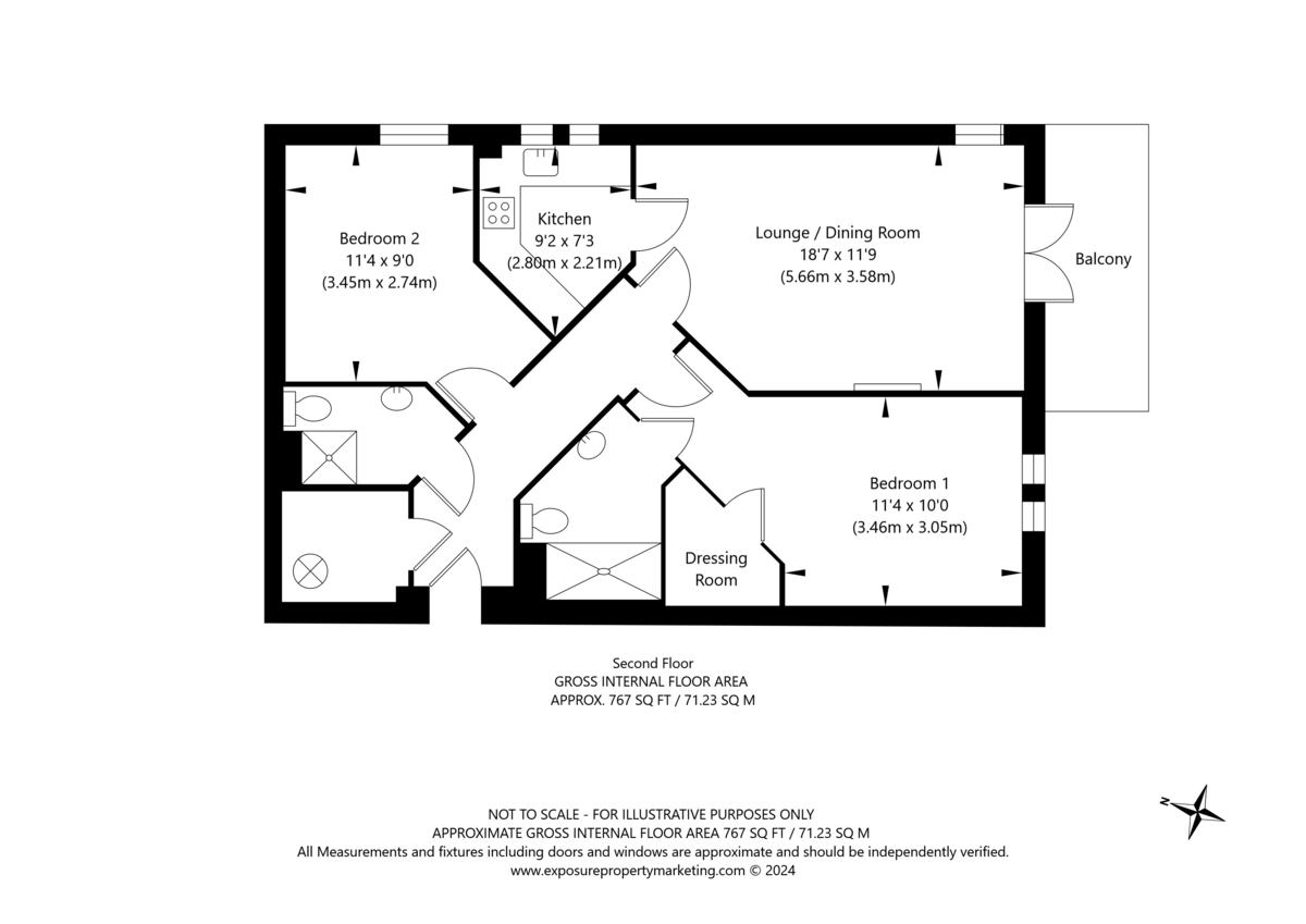 2 bed flat for sale in Smithson Court, Top Lane, Copmanthorpe - Property floorplan