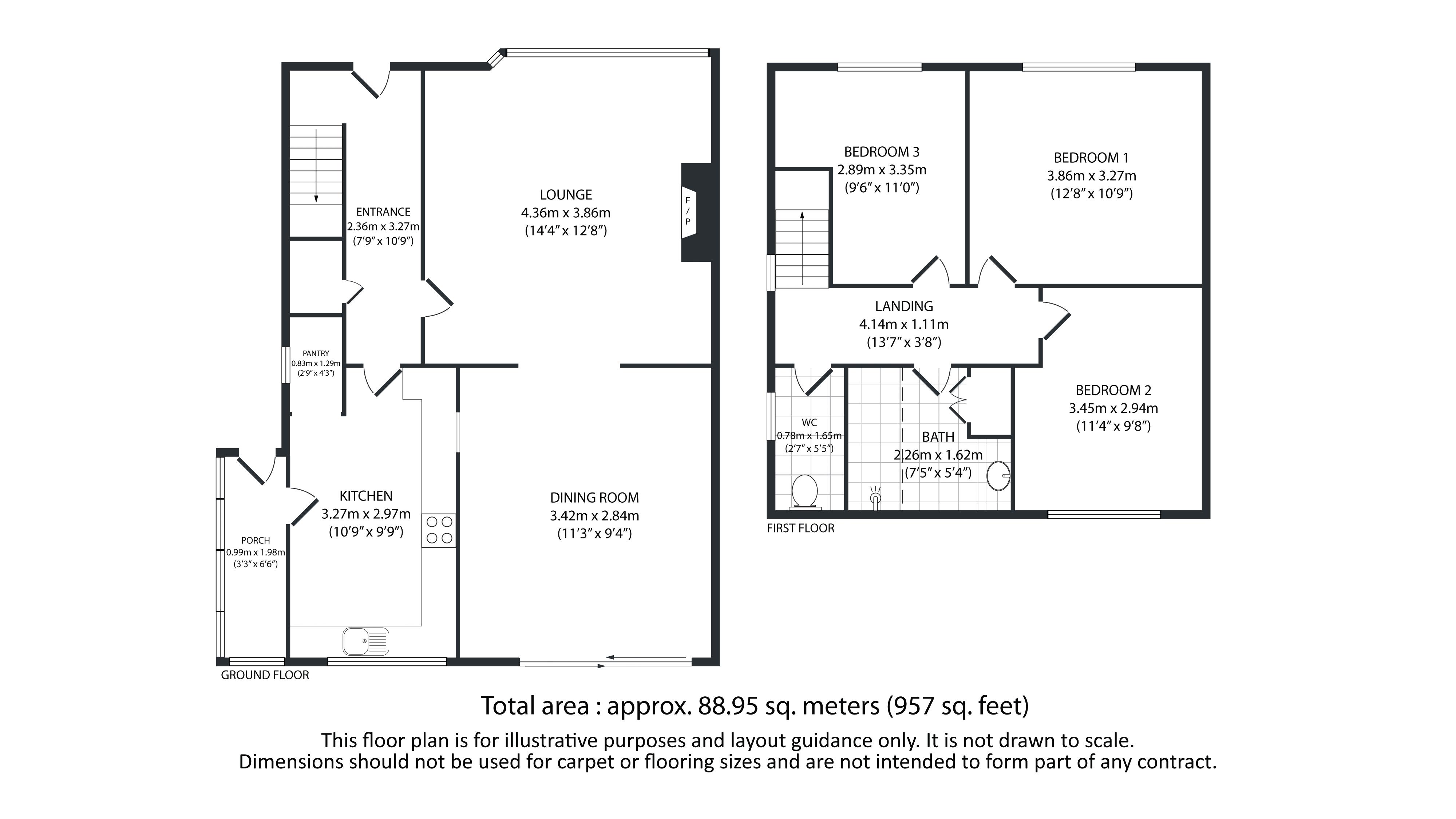 3 bed house for sale in Pennine Road - Property Floorplan