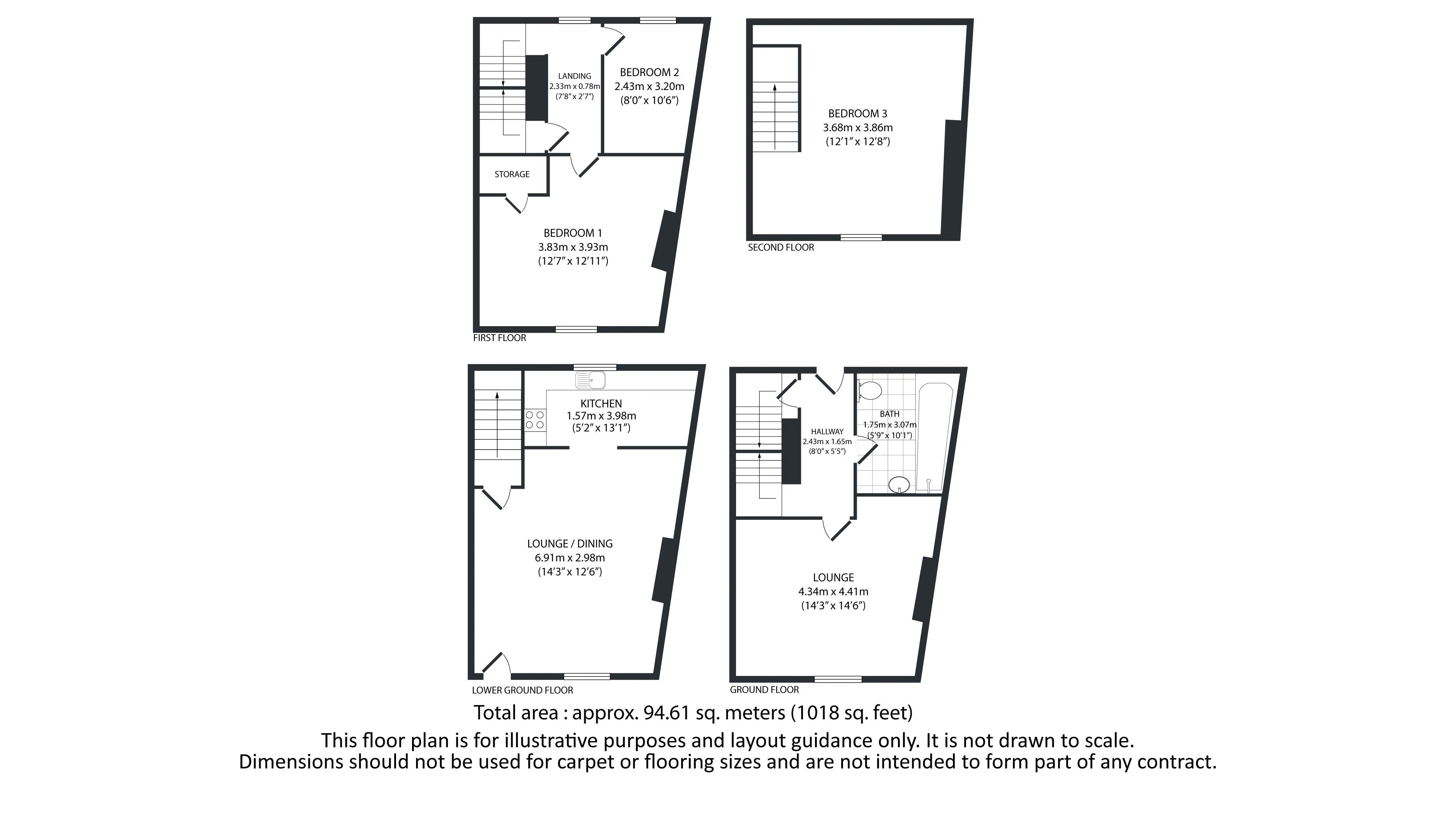 3 bed house for sale in Salterhebble Hill - Property Floorplan