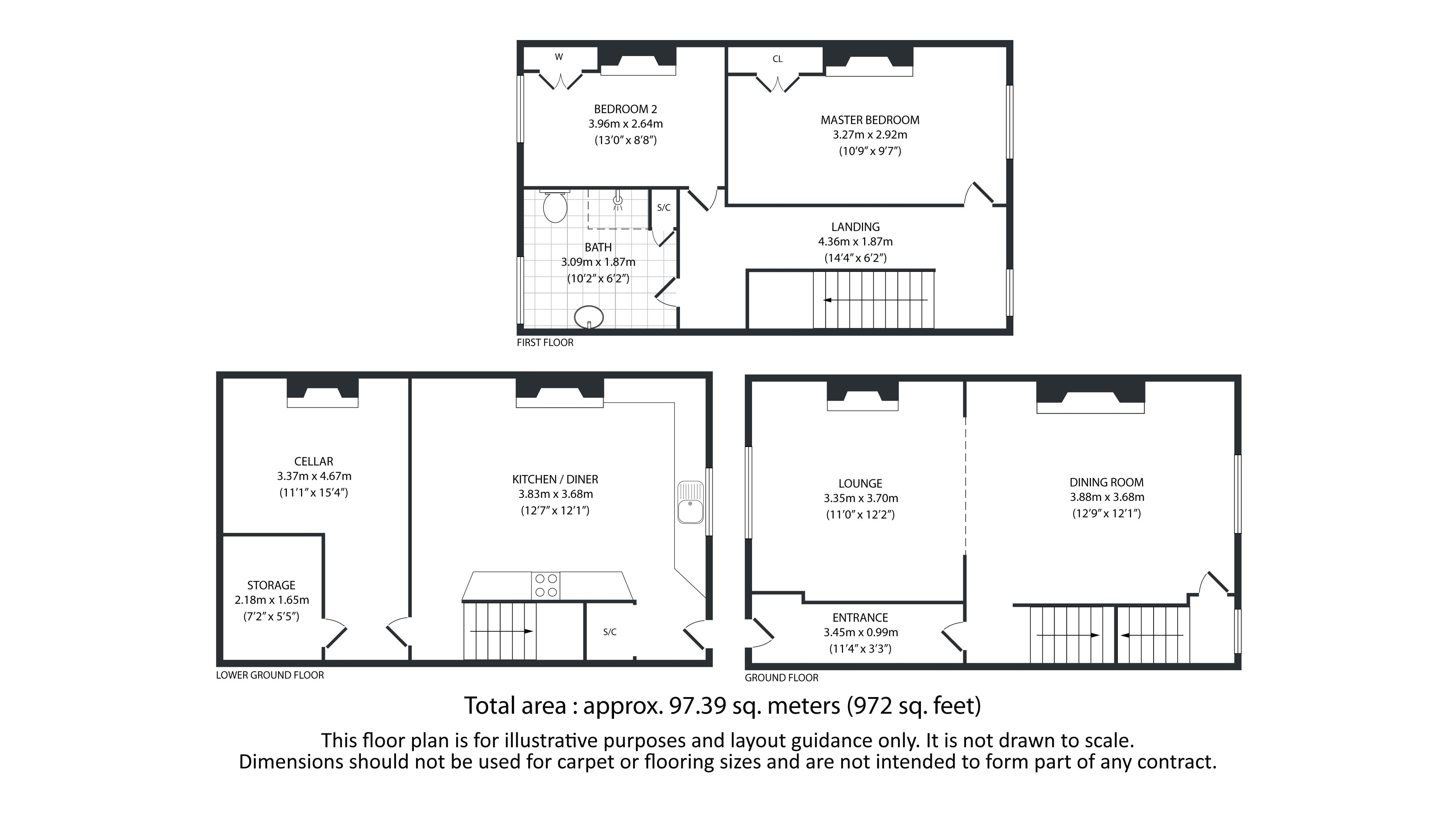 2 bed house for sale in Exeter Street - Property Floorplan