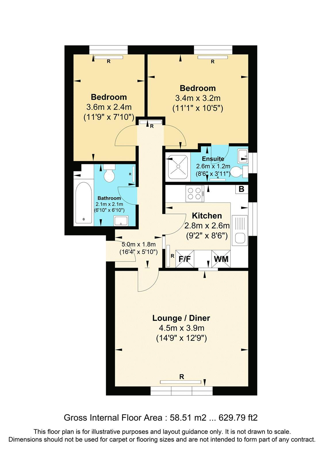 2 bed flat to rent in Brighton Road - Property Floorplan