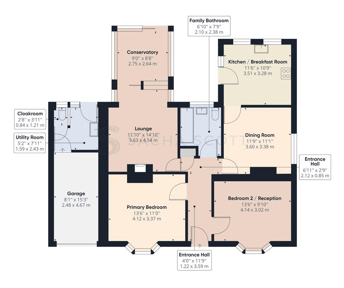 2 bed bungalow for sale in Epsom Lane North - Property Floorplan