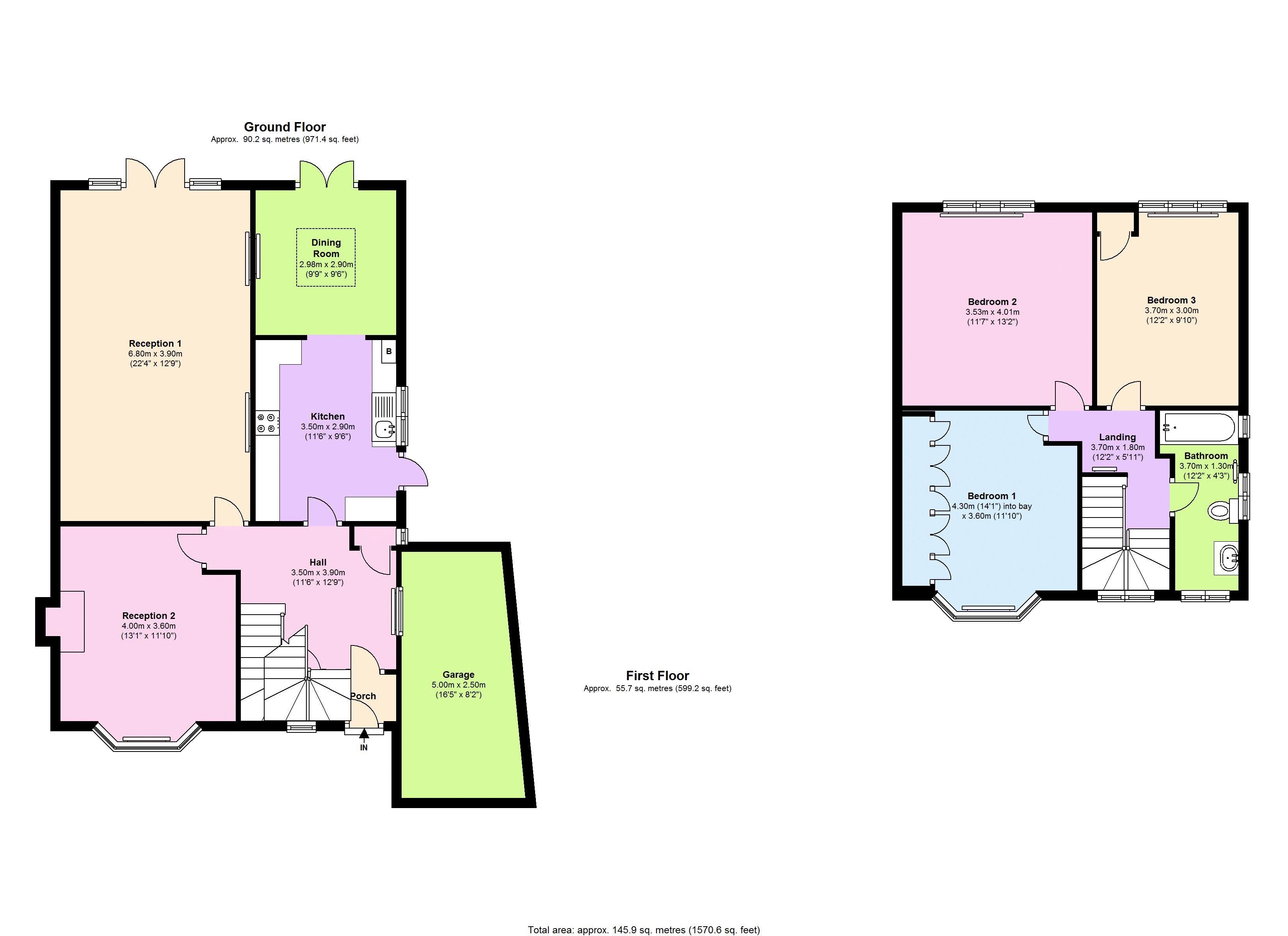 3 bed house for sale in Claremount Gardens - Property Floorplan