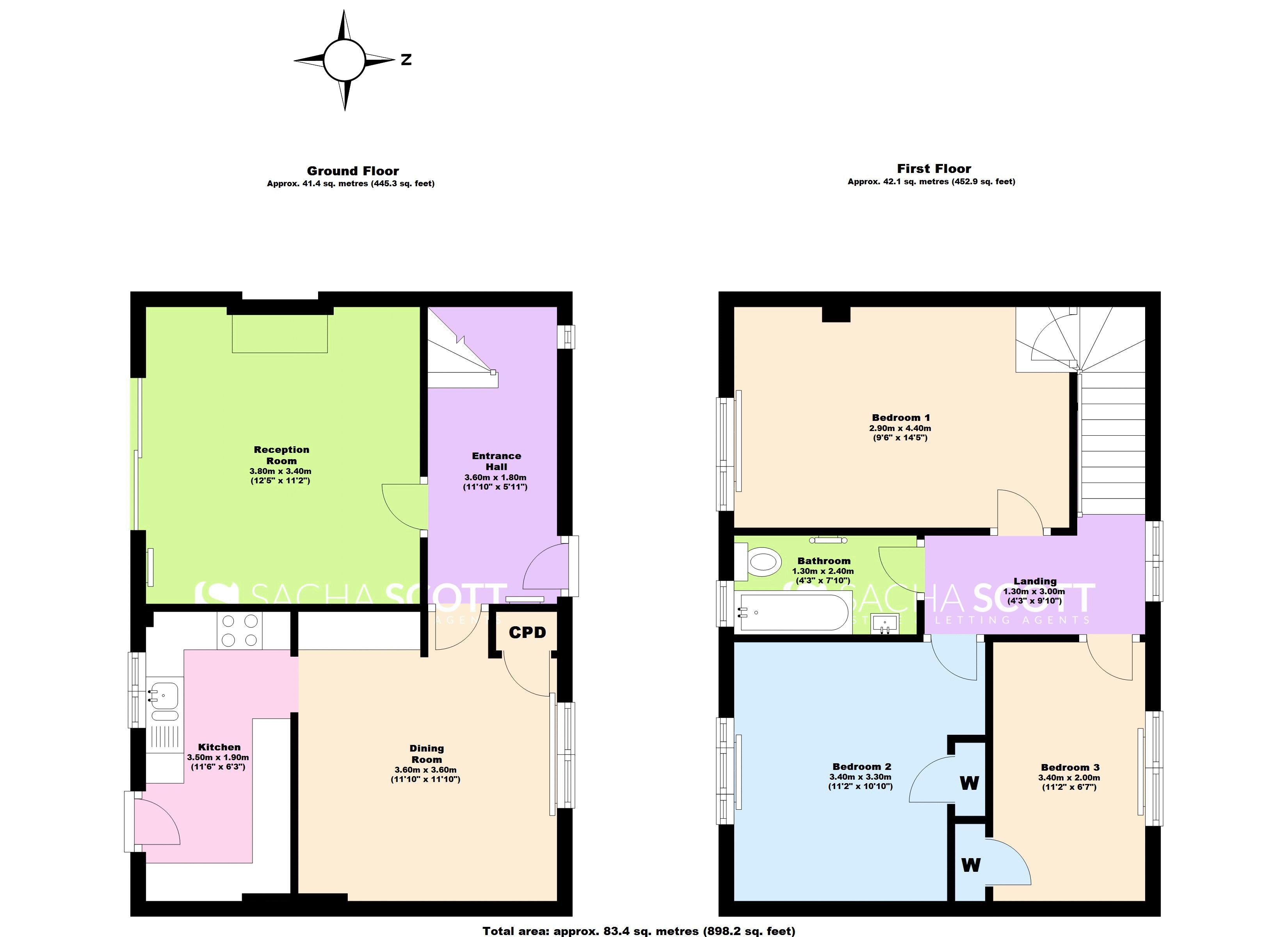 3 bed house to rent in Bankside Drive - Property Floorplan