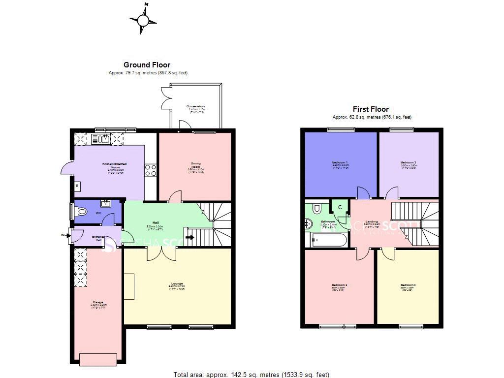 4 bed house for sale in High Beeches - Property Floorplan