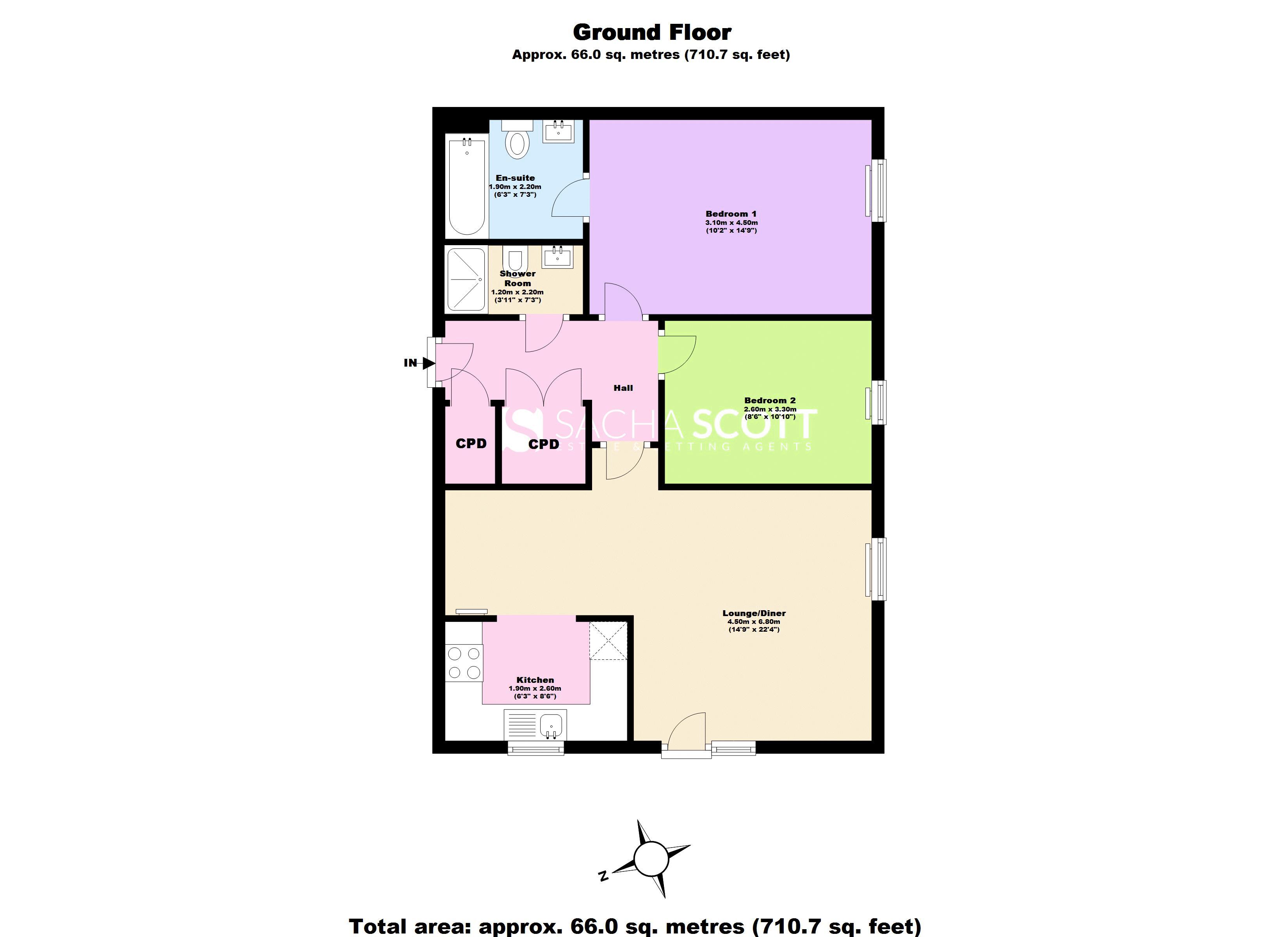 2 bed flat for sale in Park View Road - Property Floorplan