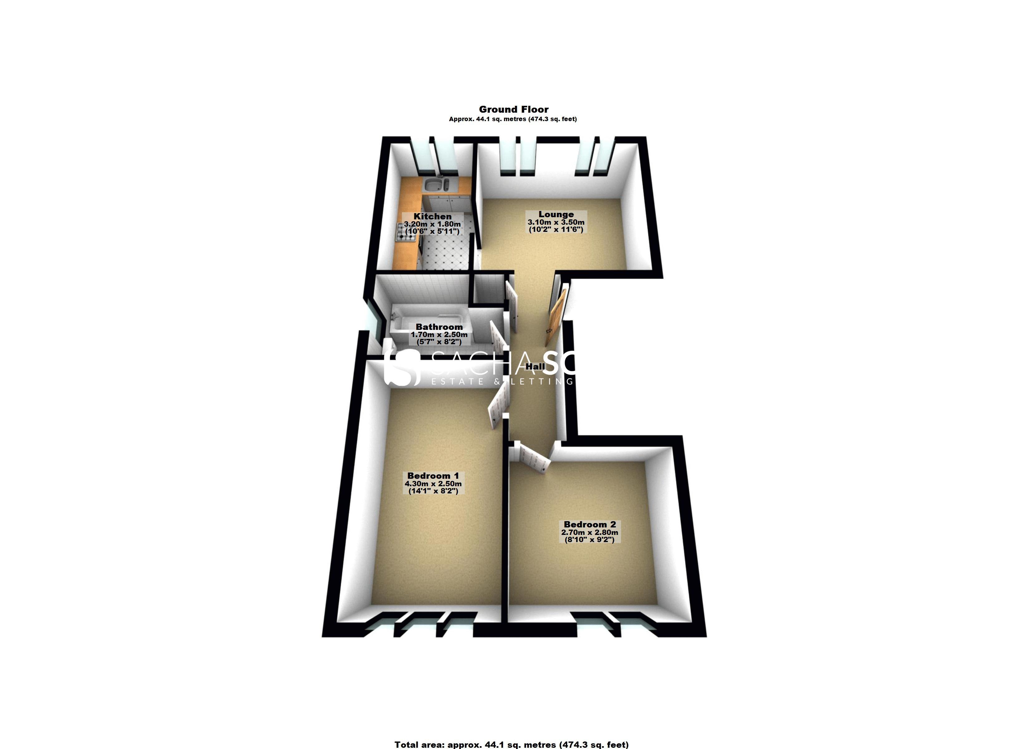 2 bed flat to rent in Deans Road - Property Floorplan