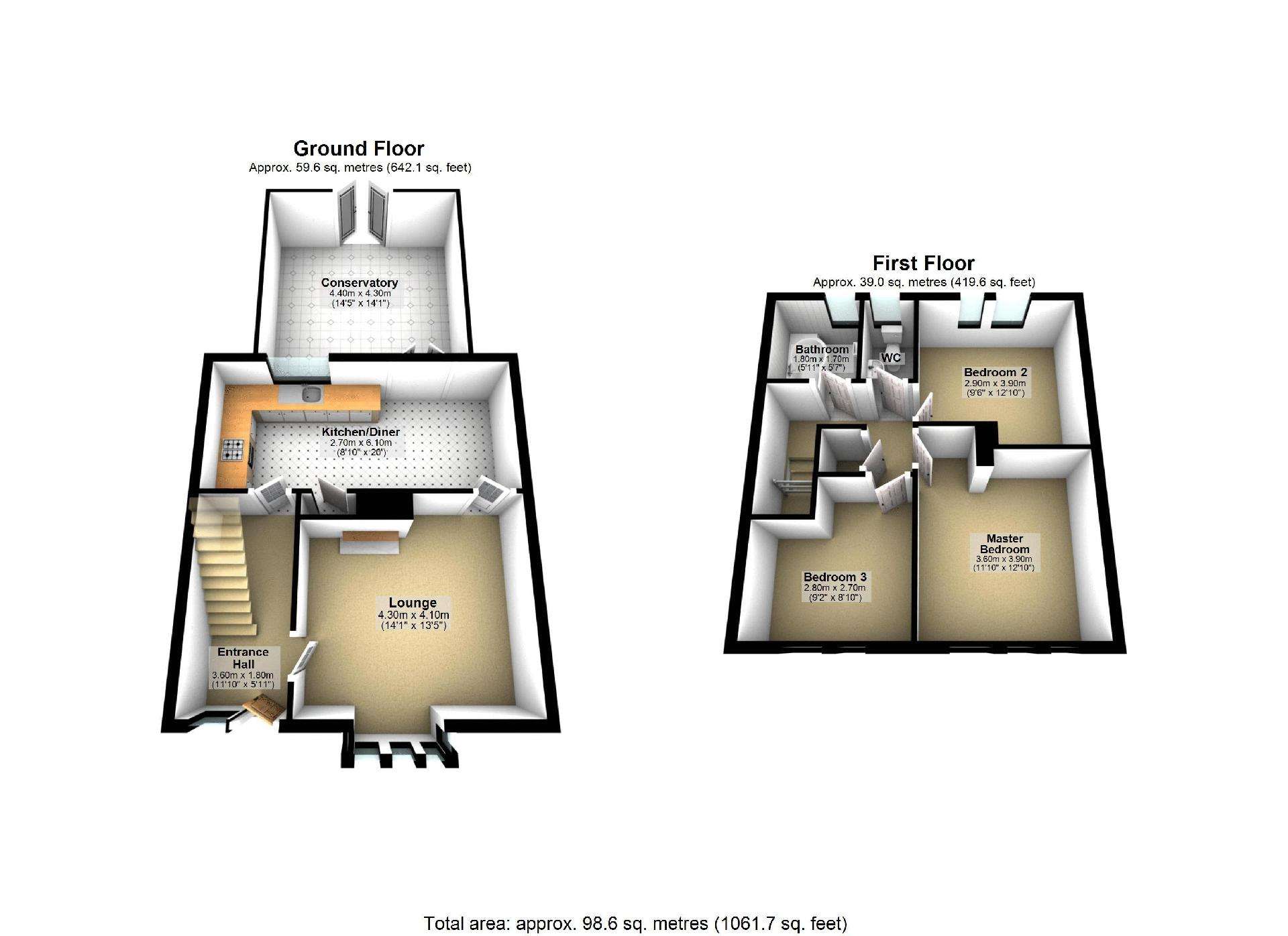 3 bed house for sale in Gale Crescent - Property Floorplan