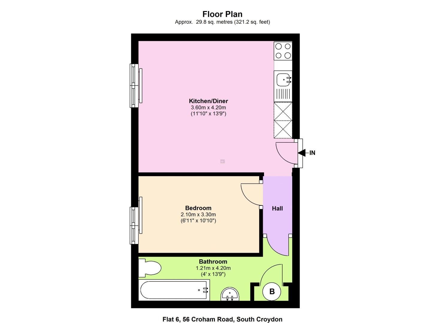 1 bed flat to rent in Croham Road - Property Floorplan