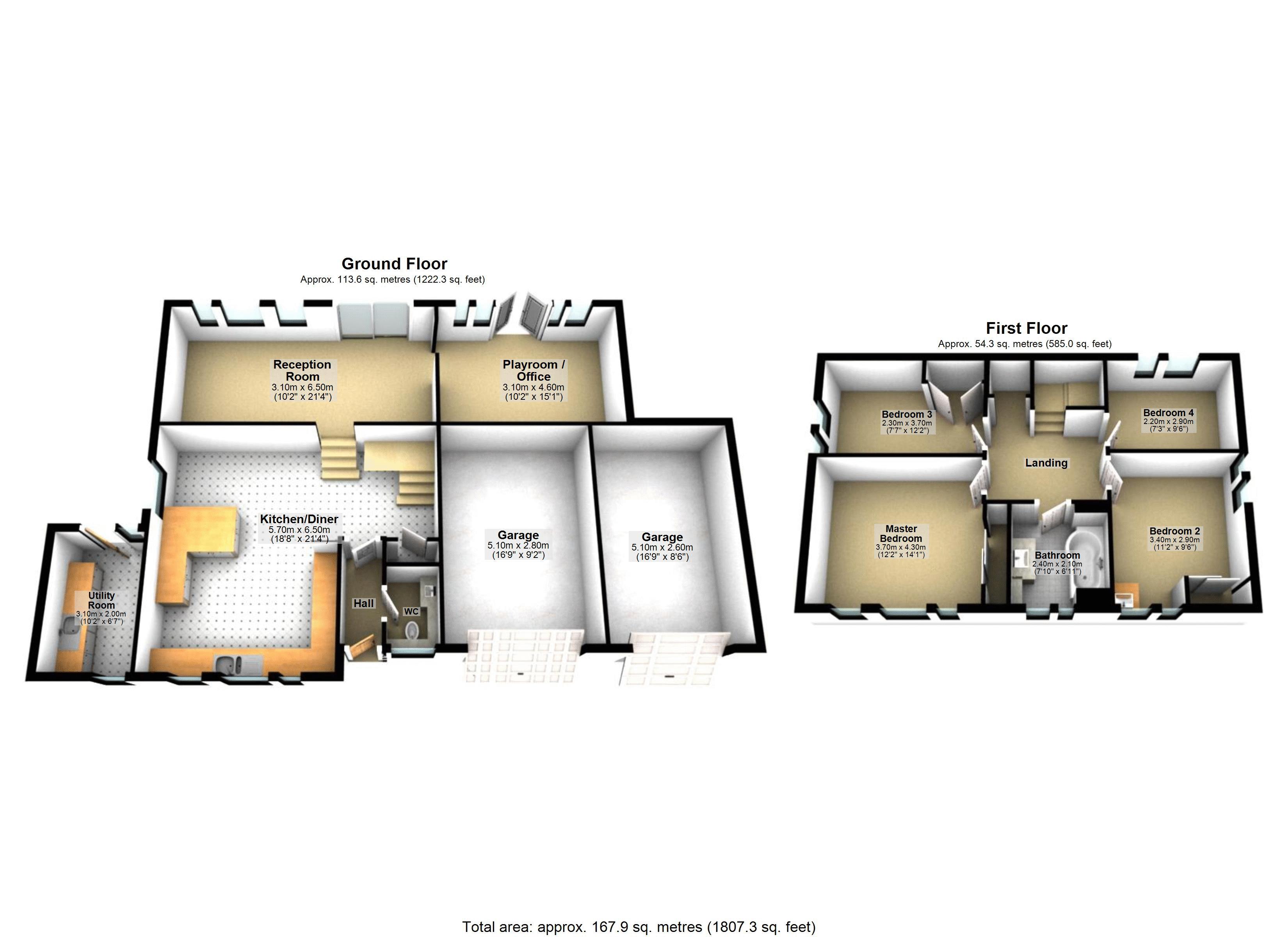 4 bed house for sale in Rose Bushes - Property Floorplan