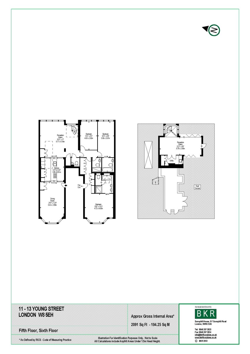 3 bed flat to rent in Young Street, London - Property Floorplan