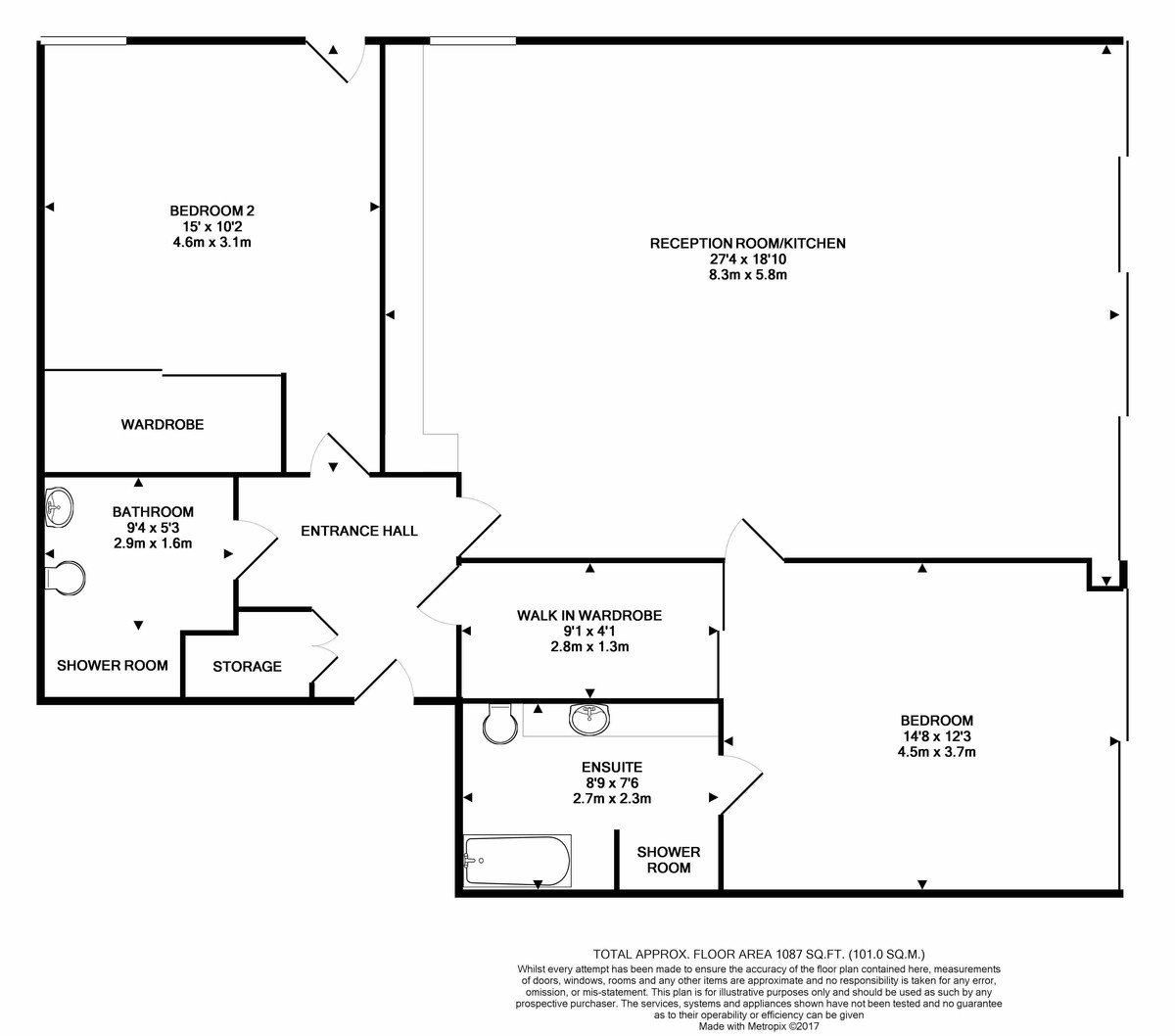 2 bed flat to rent in Grosvenor Waterside, London - Property Floorplan