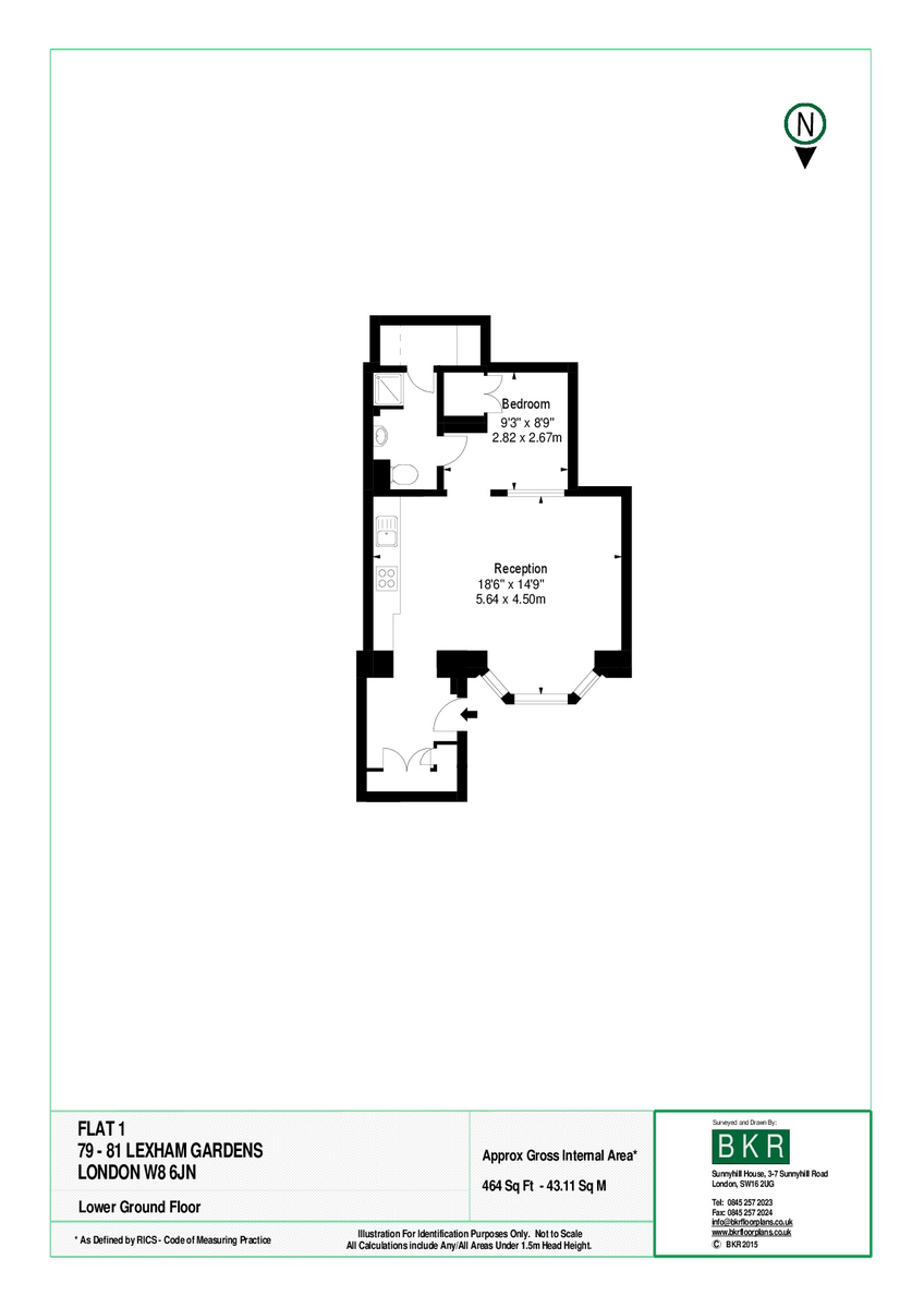 1 bed flat to rent in Lexham Gardens, London - Property Floorplan
