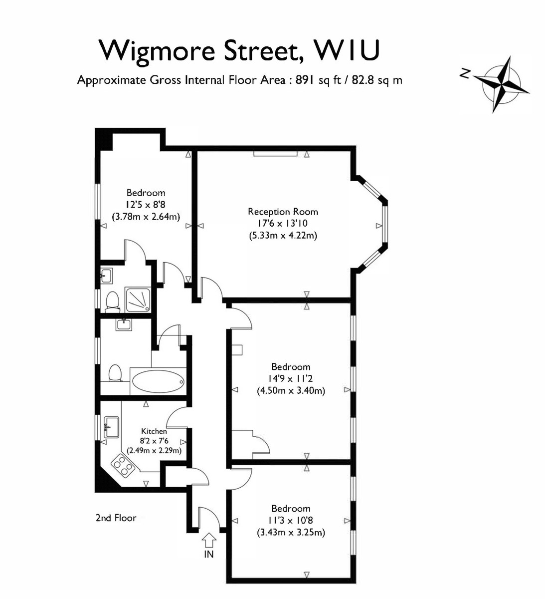 3 bed flat to rent in Wigmore Court, Wigmore Street - Property Floorplan