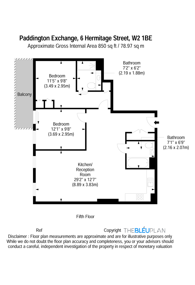 2 bed flat for sale in Paddington Exchange, Paddington  - Property Floorplan