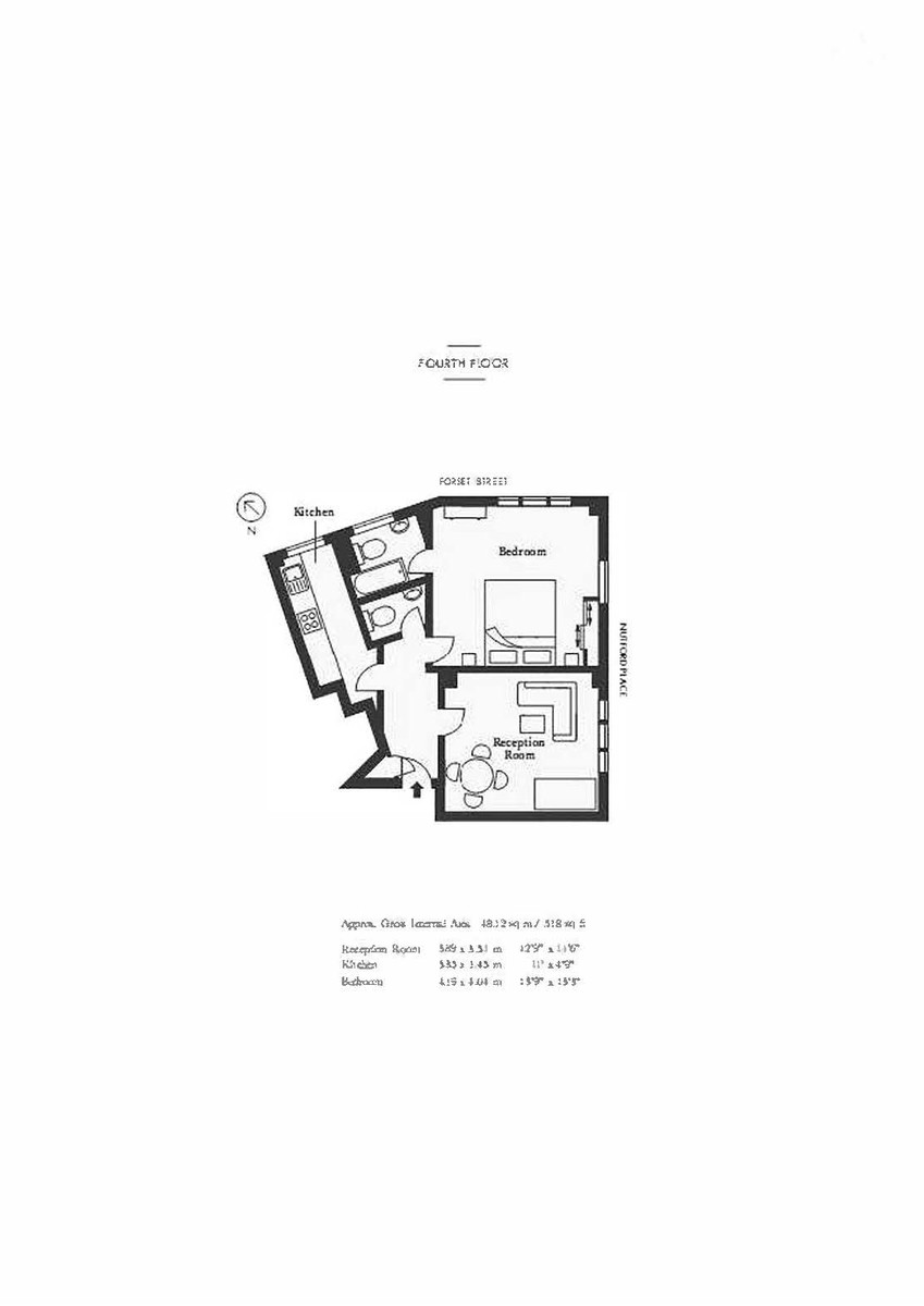 1 bed flat for sale in Forset Court, Edgware Road - Property Floorplan