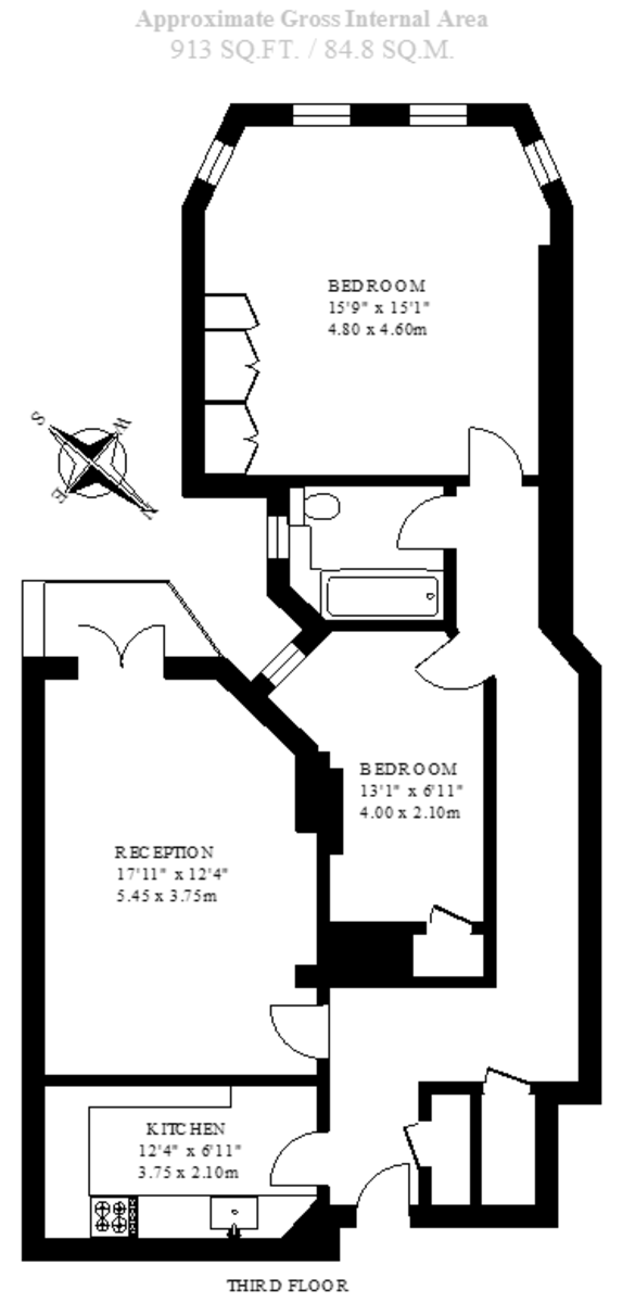 2 bed flat for sale in Maida Vale, London - Property Floorplan