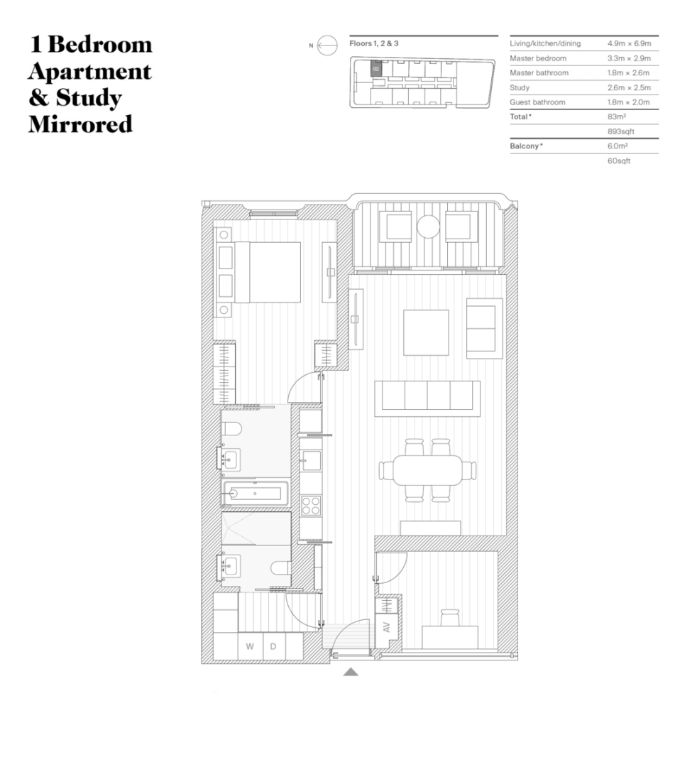 1 bed flat for sale in Marylebone Square, Moxon Street - Property Floorplan