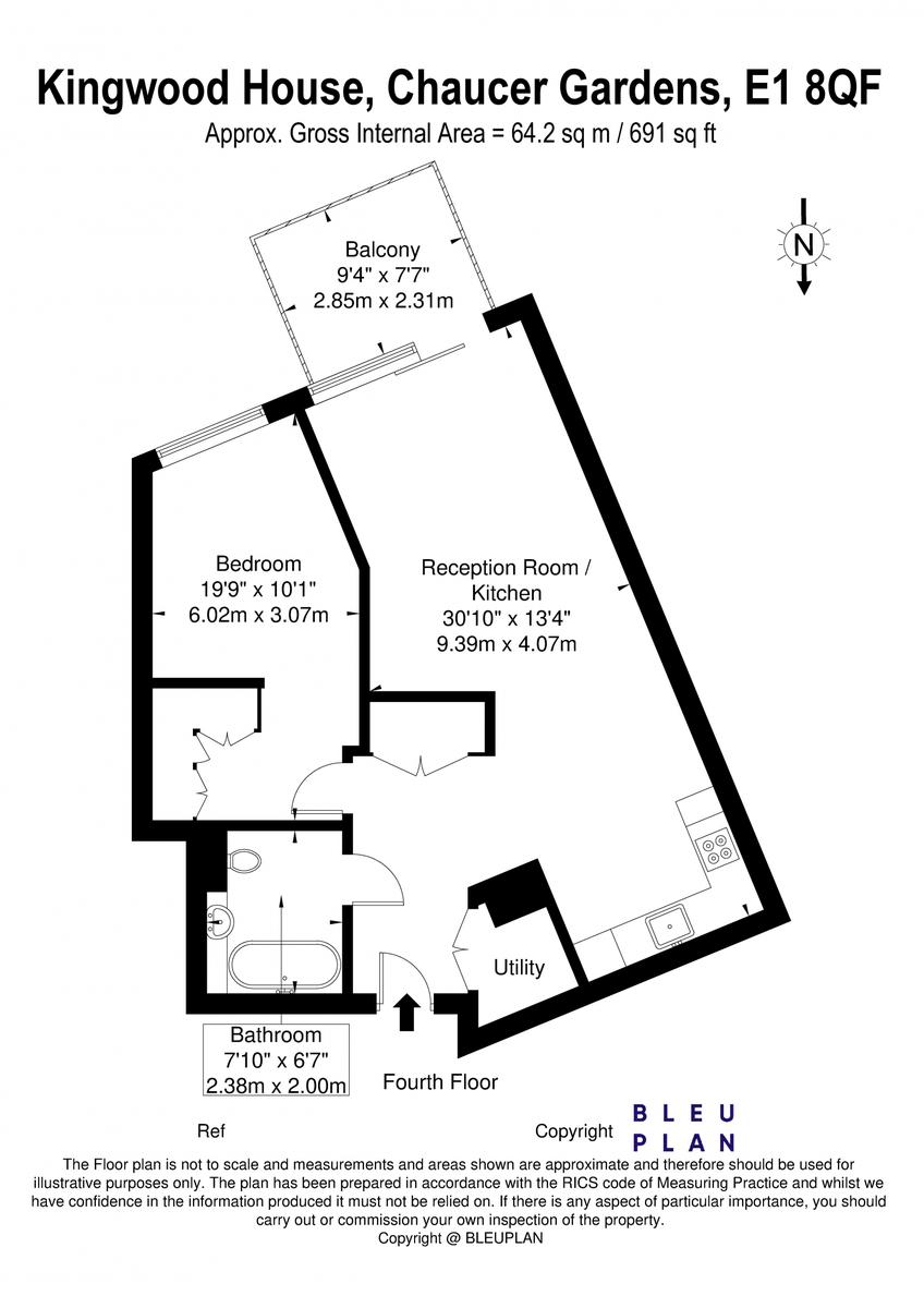 1 bed flat for sale in Goodman&apos;s Fields, Aldgate  - Property Floorplan