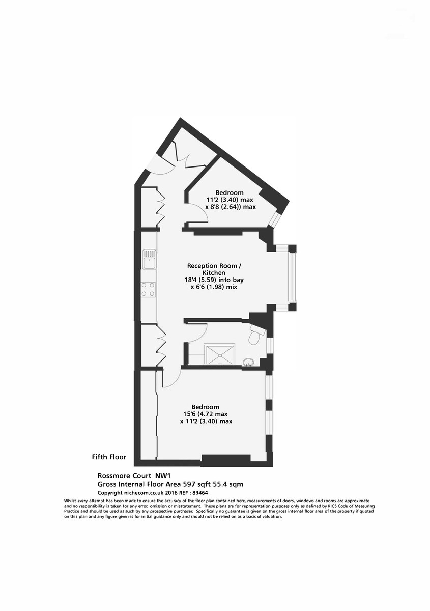 2 bed flat to rent in Rossmore Court, Park Road, London - Property Floorplan