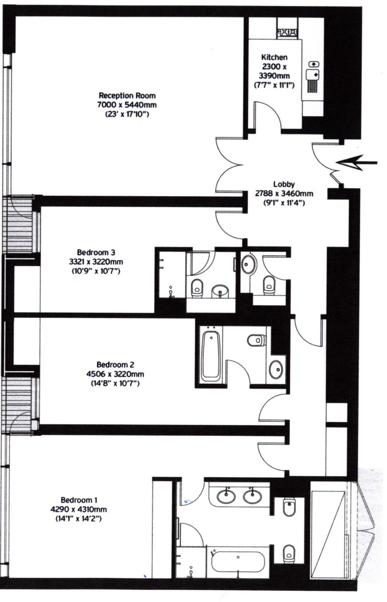 3 bed flat to rent in 199 Knightsbridge, LONDON  - Property Floorplan