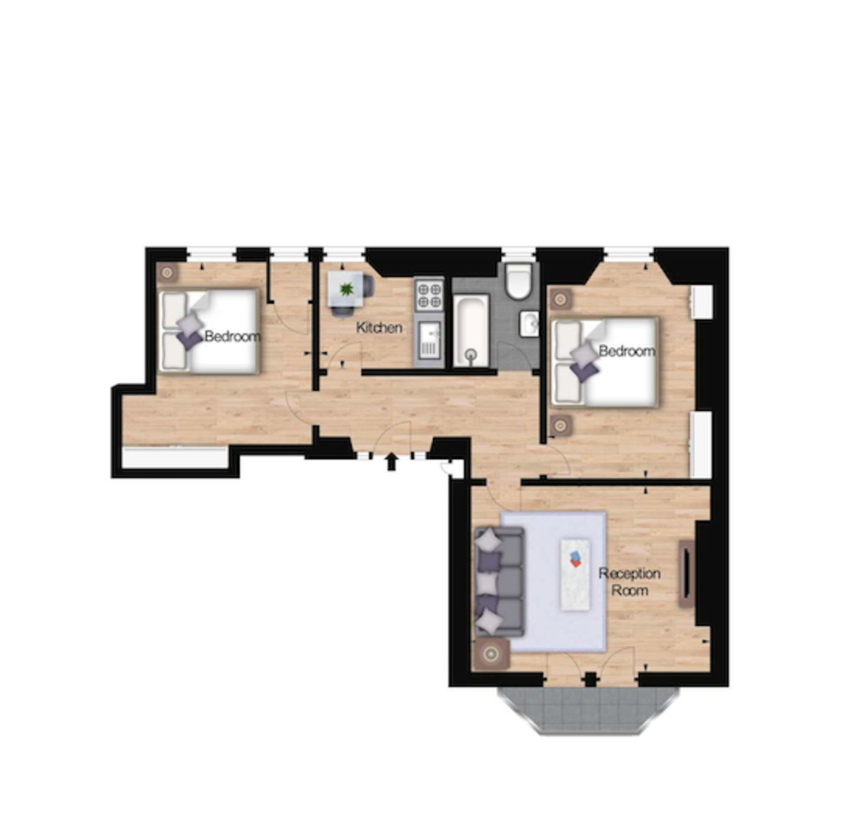 2 bed flat to rent in Ravenscourt Park - Property Floorplan