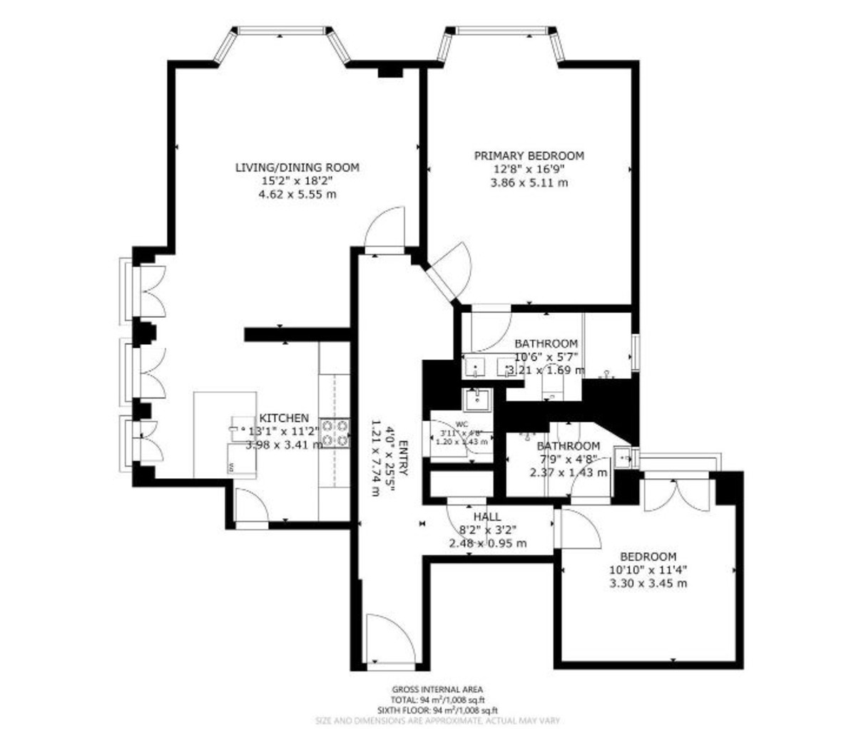 2 bed flat to rent in Dorset House, Gloucester Place  - Property Floorplan