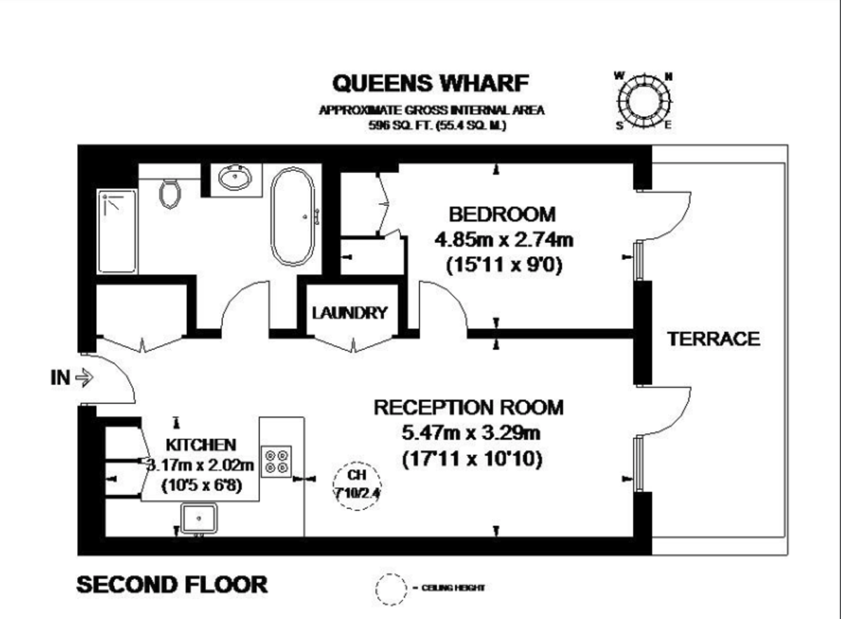 1 bed flat to rent in Crisp Road, London - Property Floorplan