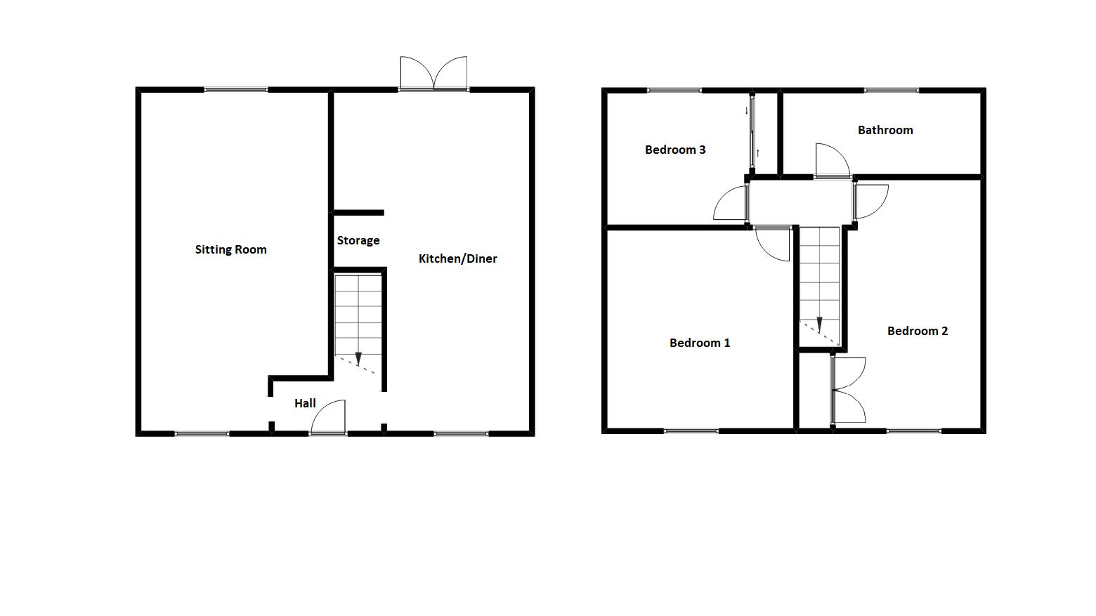 3 bed house for sale in Bower Hinton - Property Floorplan