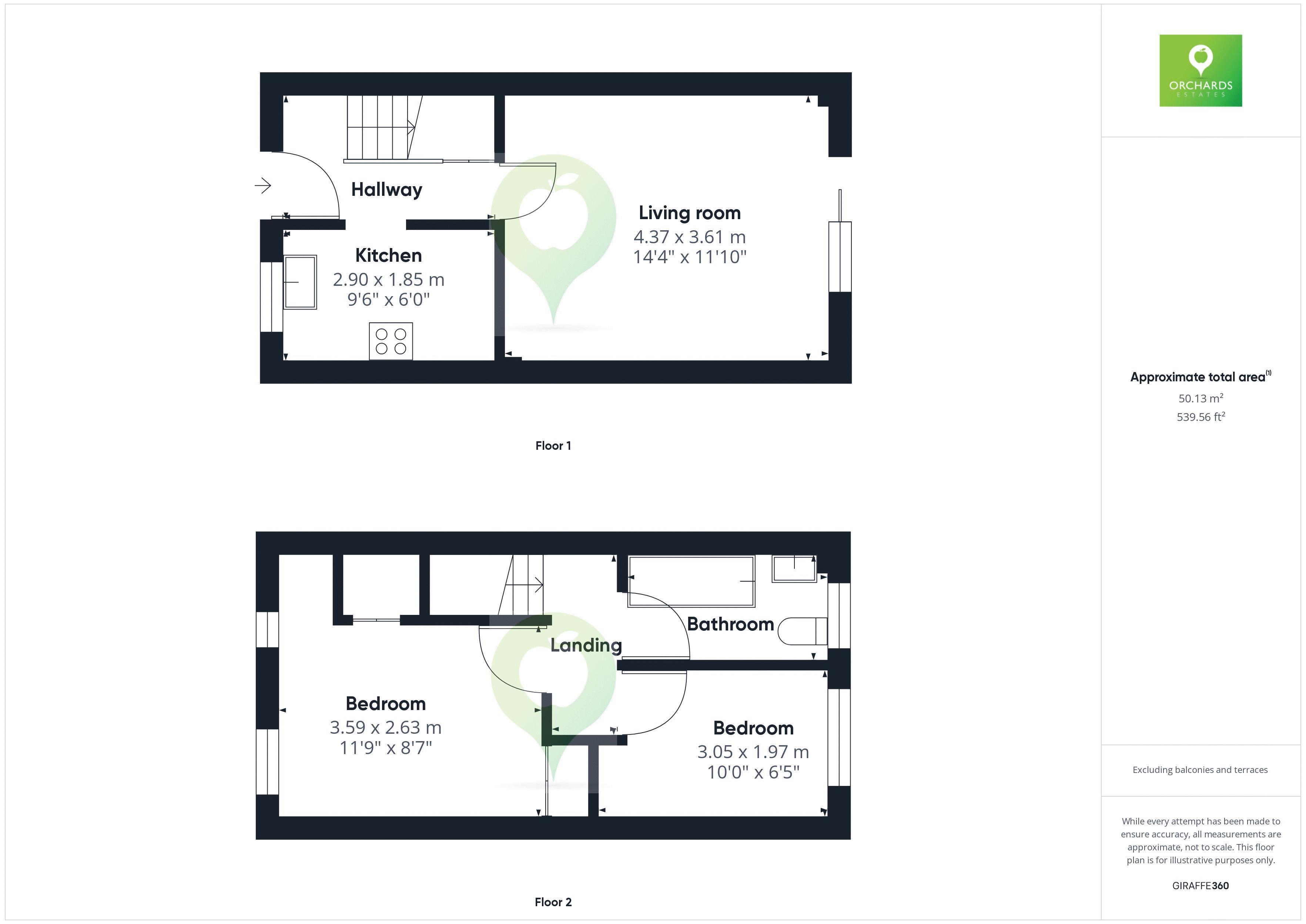 2 bed house to rent in Buckle Place, Yeovil - Property Floorplan