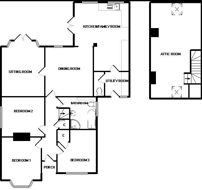 3 bed bungalow for sale in Martock, Somerset - Property Floorplan