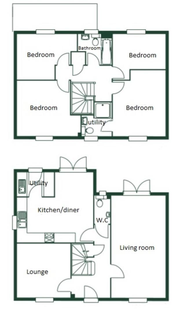 4 bed house for sale in Heathland Way, Llandarcy - Property Floorplan