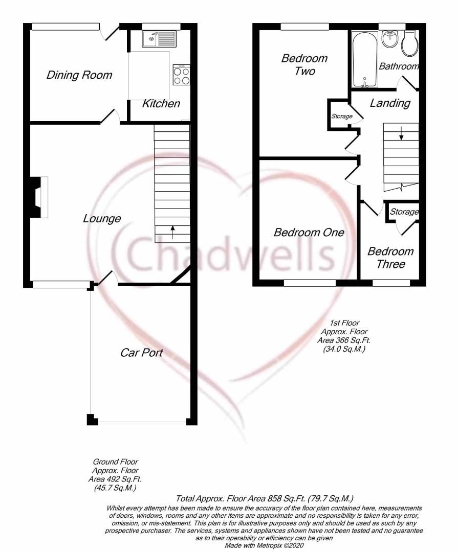 3 bed house for sale in Kingsway Avenue, New Ollerton, NG22 - Property Floorplan