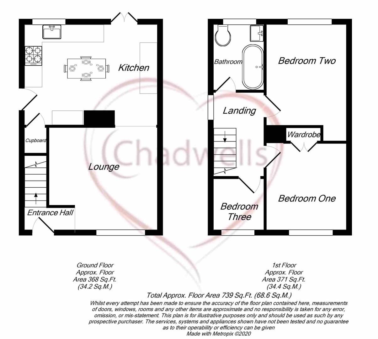 3 bed house for sale in Grange Avenue, Ollerton, NG22 - Property Floorplan