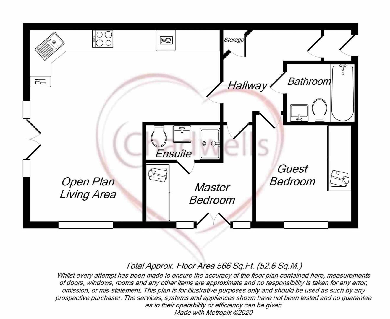 2 bed flat for sale in Newark Court, Ollerton, NG22 - Property Floorplan